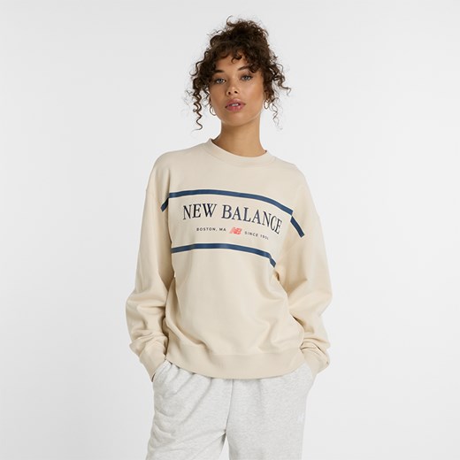 Bluza damska New Balance WT51923LIN – beżowa ze sklepu New Balance Poland w kategorii Bluzy damskie - zdjęcie 185753120