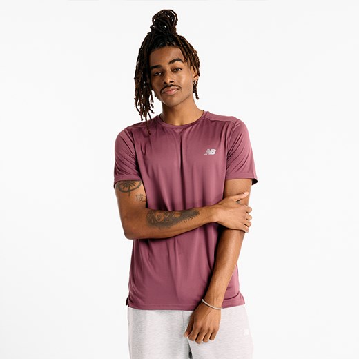 Koszulka męska New Balance MT41222FDP – fioletowa ze sklepu New Balance Poland w kategorii T-shirty męskie - zdjęcie 185753221