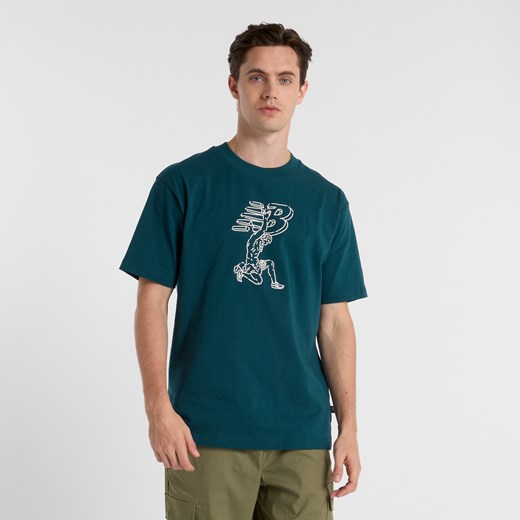 Koszulka męska New Balance MT51978DOE – zielona ze sklepu New Balance Poland w kategorii T-shirty męskie - zdjęcie 185753274