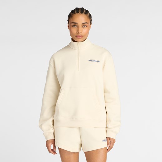 Bluza damska New Balance WT53513LIN – beżowa ze sklepu New Balance Poland w kategorii Bluzy damskie - zdjęcie 185753494