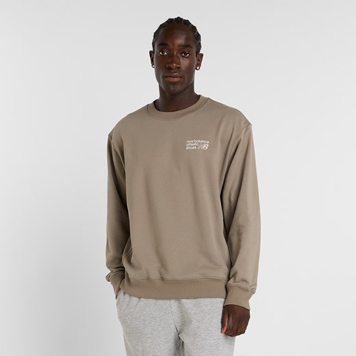 Bluza męska New Balance MT41547DOK – beżowa ze sklepu New Balance Poland w kategorii Bluzy męskie - zdjęcie 185753994