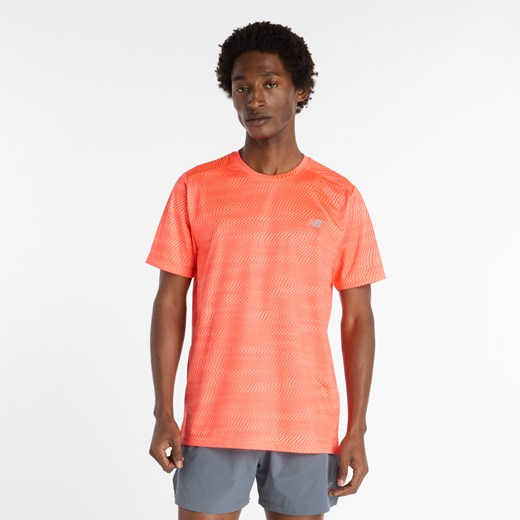 Koszulka męska New Balance MT53217URR – pomarańczowa ze sklepu New Balance Poland w kategorii T-shirty męskie - zdjęcie 185754292