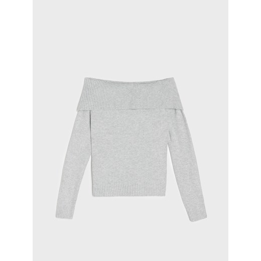 Sinsay - Sweter z dekoracyjnym dekoltem - szary Sinsay XL Sinsay