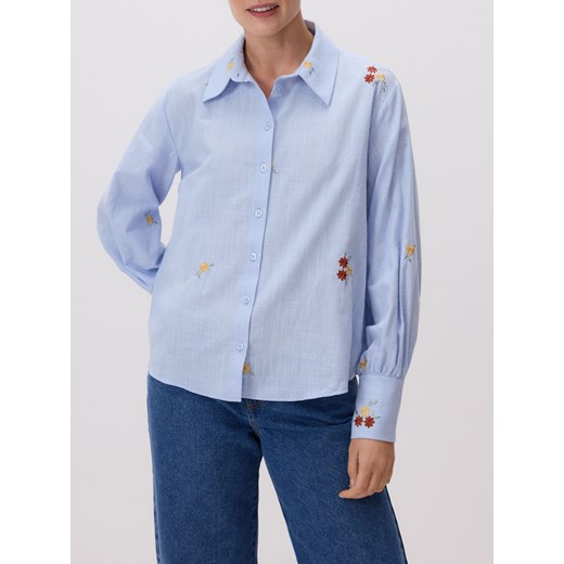 Reserved - Koszula z haftowanym wzorem - jasnoniebieski ze sklepu Reserved w kategorii Koszule damskie - zdjęcie 185755204