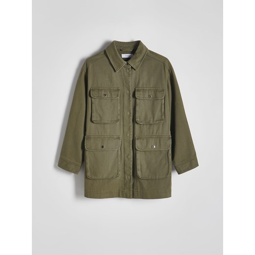 Reserved - Kurtka oversize z kieszeniami cargo - jasnozielony Reserved M okazja Reserved