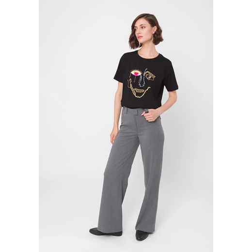 Czarny bawełniany t-shirt z aplikacją Molton XL Molton