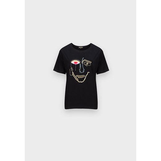 Czarny bawełniany t-shirt z aplikacją Molton L Molton