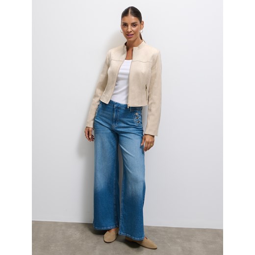 Mohito - Jeansy wide leg petite - niebieski ze sklepu Mohito w kategorii Jeansy damskie - zdjęcie 185758093