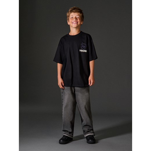 Sinsay - Koszulka z nadrukiem na plecach - czarny Sinsay 134 (8-9 l) Sinsay