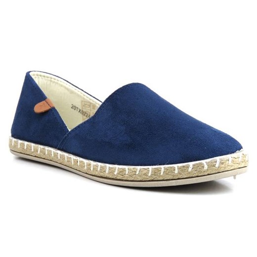 Espadryle damskie z wyciętą cholewką - N.E.W.S. 20TX02-2416, granatowe ze sklepu ulubioneobuwie w kategorii Espadryle damskie - zdjęcie 185759073