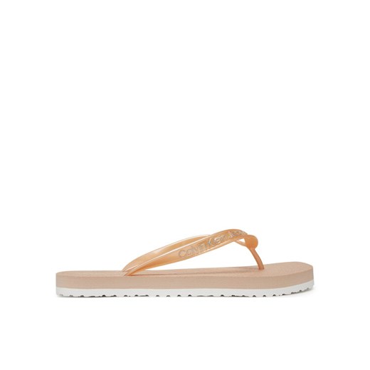 Japonki Calvin Klein Jeans Thong+ Tpu Metallic YW0YW01720 Różowy ze sklepu eobuwie.pl w kategorii Klapki damskie - zdjęcie 185760133