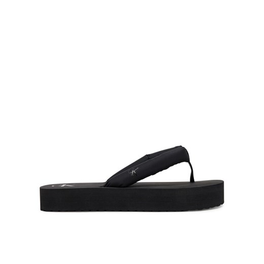 Japonki Calvin Klein Jeans Beach Sandal Flatform Ttxr Satin YW0YW01723 Czarny ze sklepu eobuwie.pl w kategorii Klapki damskie - zdjęcie 185760142