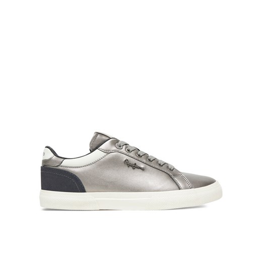 Sneakersy Pepe Jeans Kenton Glam W PLS300005 Srebrny ze sklepu eobuwie.pl w kategorii Buty sportowe damskie - zdjęcie 185760200