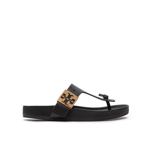 Japonki Tory Burch Mellow Thong Sandal 155190 Czarny ze sklepu eobuwie.pl w kategorii Klapki damskie - zdjęcie 185760240