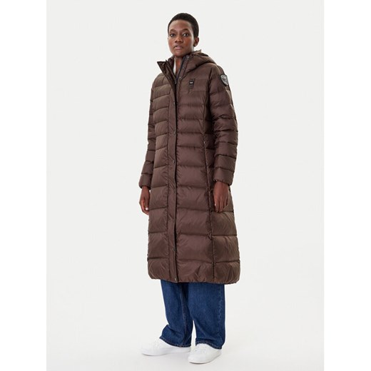 Blauer Płaszcz zimowy 25WBLDK03101 Brązowy Regular Fit ze sklepu MODIVO w kategorii Płaszcze damskie - zdjęcie 185761090