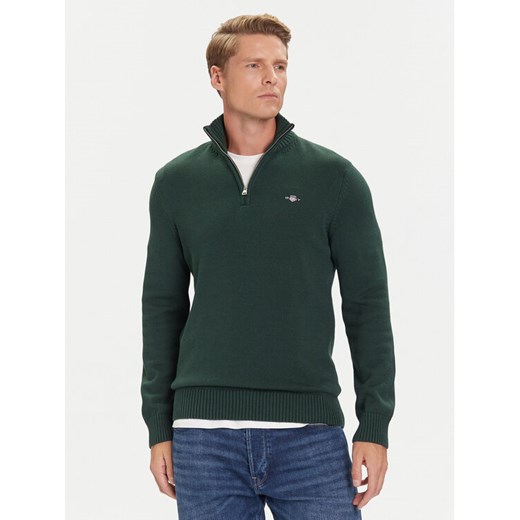 Gant Sweter 8030170 Zielony Regular Fit ze sklepu MODIVO w kategorii Swetry męskie - zdjęcie 185761100