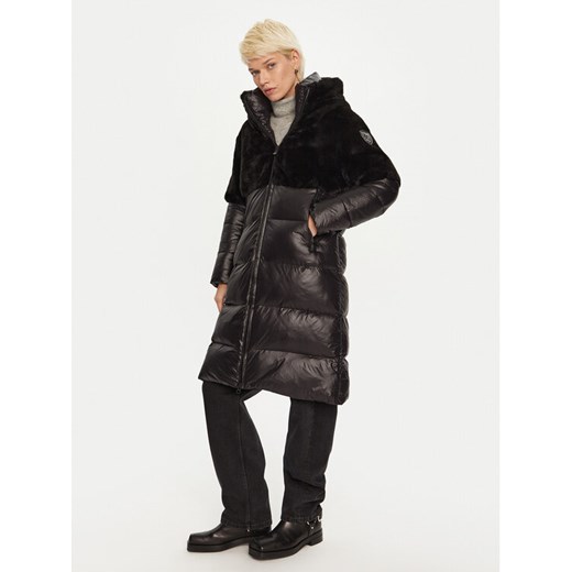 Blauer Płaszcz zimowy 24WBLDK02556 Czarny Regular Fit ze sklepu MODIVO w kategorii Kurtki damskie - zdjęcie 185761121