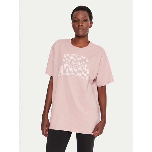Under Armour T-Shirt Ua Rival Campus 6007883 Różowy Oversize ze sklepu MODIVO w kategorii Bluzki damskie - zdjęcie 185761133