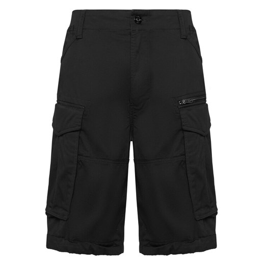G-Star Raw Szorty materiałowe Rovic Zip D08566-5126-990 Czarny Relaxed Fit ze sklepu MODIVO w kategorii Spodenki męskie - zdjęcie 185761150
