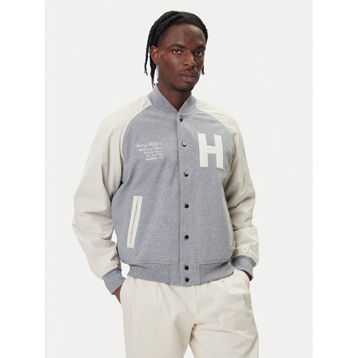 Tommy Hilfiger Kurtka bomber Mix Media Varsity MW0MW39684 Szary Regular Fit ze sklepu MODIVO w kategorii Kurtki męskie - zdjęcie 185761170