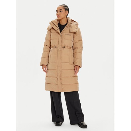 Calvin Klein Płaszcz zimowy K20K207740 Beżowy Regular Fit ze sklepu MODIVO w kategorii Kurtki damskie - zdjęcie 185761193