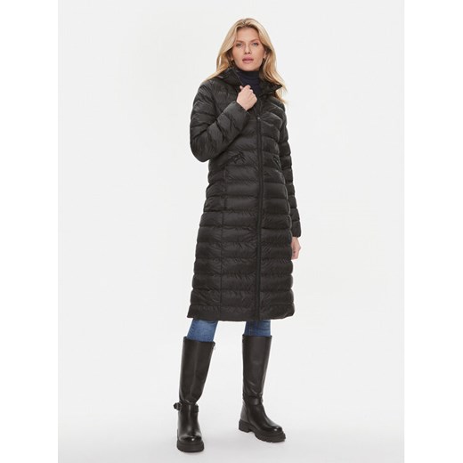 Tommy Hilfiger Płaszcz zimowy Global Stripe WW0WW39863 Czarny Regular Fit ze sklepu MODIVO w kategorii Płaszcze damskie - zdjęcie 185761262