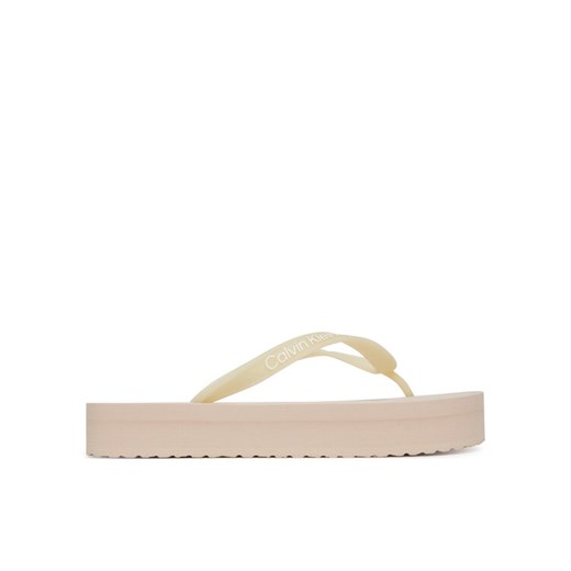 Calvin Klein Jeans Japonki Beach Sandal Flatform Tpu YW0YW01830 Beżowy ze sklepu MODIVO w kategorii Klapki damskie - zdjęcie 185761381