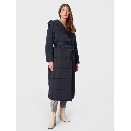Peserico Płaszcz zimowy E23377A Granatowy Regular Fit ze sklepu MODIVO w kategorii Płaszcze damskie - zdjęcie 185761421