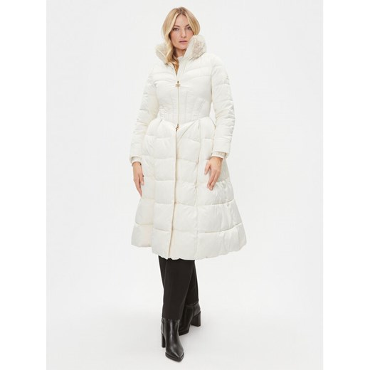 Elisabetta Franchi Płaszcz zimowy PI-58Z-36E2-000077 Biały Regular Fit ze sklepu MODIVO w kategorii Płaszcze damskie - zdjęcie 185761453