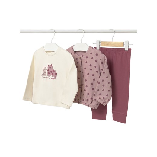 Mayoral Komplet bluza, bluzka i legginsy 2743 Różowy Regular Fit ze sklepu MODIVO w kategorii Komplety niemowlęce - zdjęcie 185768284