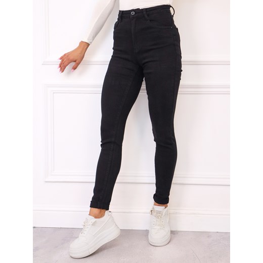 SPODNIE JEANSOWE SKINNY DLA WYSOKICH- CZARNE ze sklepu olika.com.pl w kategorii Jeansy damskie - zdjęcie 185768762