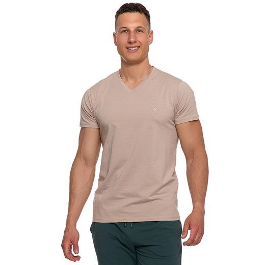 Koszulka t-shirt Moraj OTS1500-004 beige ze sklepu kontri.pl w kategorii T-shirty męskie - zdjęcie 185768904