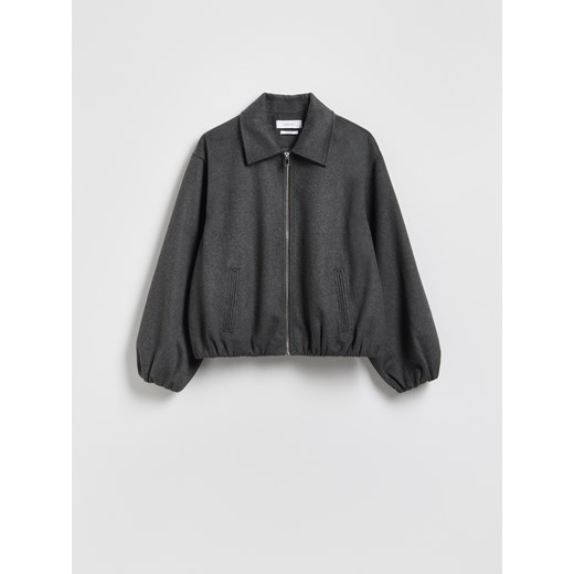 Reserved - Kurtka bomberka z kołnierzykiem - ciemnoszary Reserved XXL Reserved