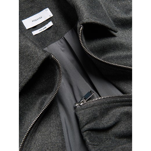 Reserved - Kurtka bomberka z kołnierzykiem - ciemnoszary Reserved S Reserved