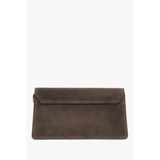 Estro: Ciemnobrązowa torebka damska na ramię z włoskiego weluru naturalnego Estro One Size Estro
