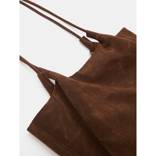 Sinsay - Torebka shopper z imitacji zamszu - brązowy Sinsay One Size Sinsay