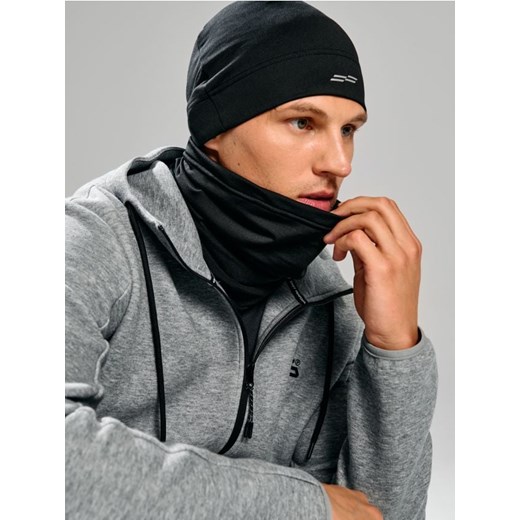 Sinsay - Komin sportowy z odblaskowym nadrukiem - czarny ze sklepu Sinsay w kategorii Szaliki męskie - zdjęcie 185769480