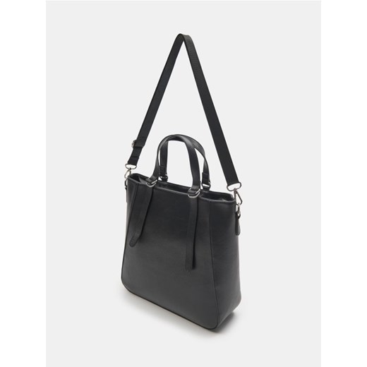 Sinsay - Torebka shopper z imitacji skóry - czarny ze sklepu Sinsay w kategorii Torby Shopper bag - zdjęcie 185769501