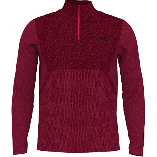 Męski longsleeve do biegania Under Armour UA Seamless Stride 1/4 Zip - czerwony ze sklepu Sportstylestory.com w kategorii T-shirty męskie - zdjęcie 185769673