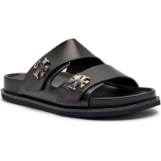 TORY BURCH Skórzane klapki TURNLOCK SPORT SLIDE ze sklepu Gomez Fashion Store w kategorii Klapki damskie - zdjęcie 185771222