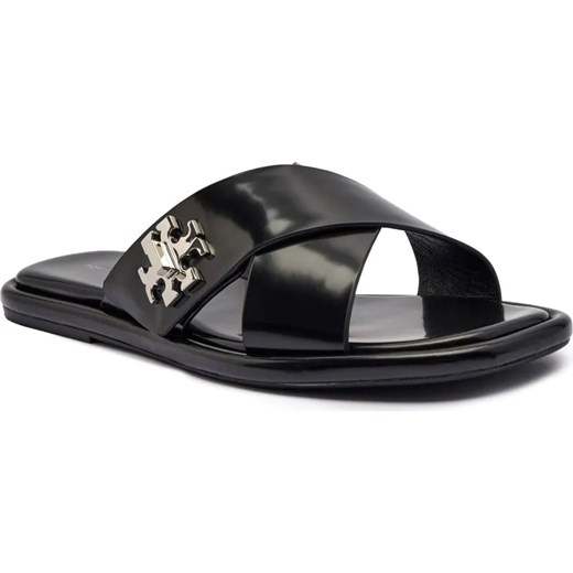TORY BURCH Skórzane klapki T LOCK ze sklepu Gomez Fashion Store w kategorii Klapki damskie - zdjęcie 185771253