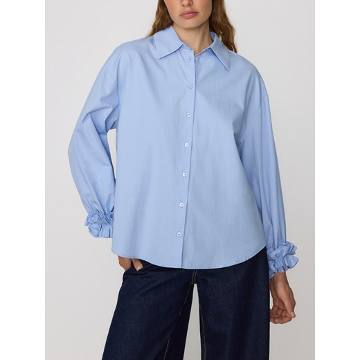 Reserved - Koszula z dekoracyjną falbaną - jasnoniebieski Reserved XS Reserved