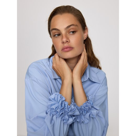Reserved - Koszula z dekoracyjną falbaną - jasnoniebieski Reserved XS Reserved