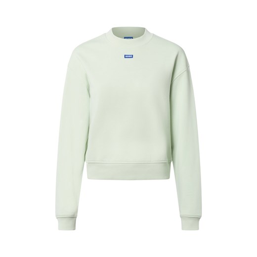 HUGO BLUE Bluza damska - Delessa Kobiety Bawełna miętowy jednolity ze sklepu vangraaf w kategorii Bluzy damskie - zdjęcie 185777580