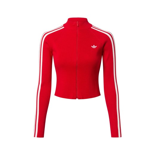 adidas Originals Kardigan damski - Slim Knit Kobiety czerwony jednolity ze sklepu vangraaf w kategorii Swetry damskie - zdjęcie 185777610