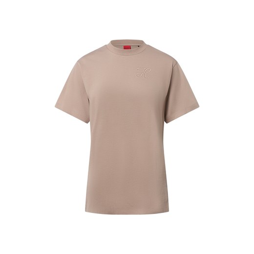 HUGO Koszulka damska - Vintage Tee Kobiety Bawełna taupe jednolity ze sklepu vangraaf w kategorii Bluzki damskie - zdjęcie 185777640