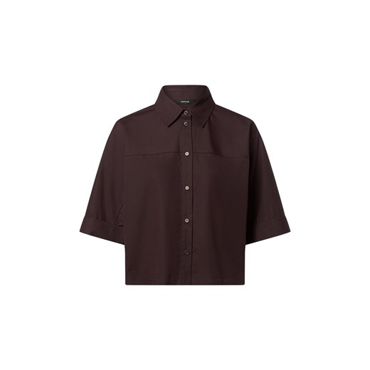 Opus Bluzka damska z krótkim rękawem - Freppy Kobiety czekoladowy jednolity ze sklepu vangraaf w kategorii Bluzki damskie - zdjęcie 185777673