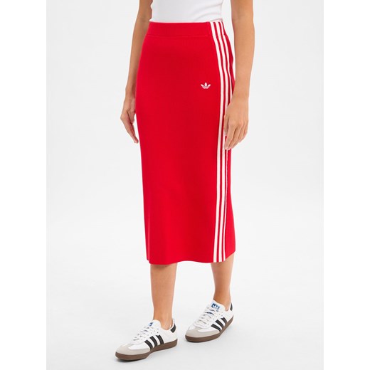 adidas Originals Damska spódnica z dzianiny Kobiety czerwony jednolity ze sklepu vangraaf w kategorii Spódnice - zdjęcie 185777713