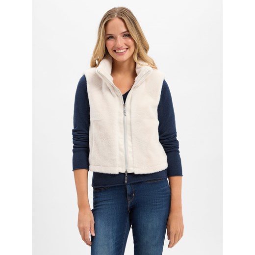 Monari Damska kamizelka pluszowa Kobiety Sztuczne włókno écru jednolity ze sklepu vangraaf w kategorii Kamizelki damskie - zdjęcie 185777750