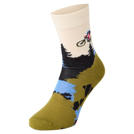 Happy Socks Skarpety Mężczyźni Bawełna écru wzorzysty ze sklepu vangraaf w kategorii Skarpetki męskie - zdjęcie 185777791